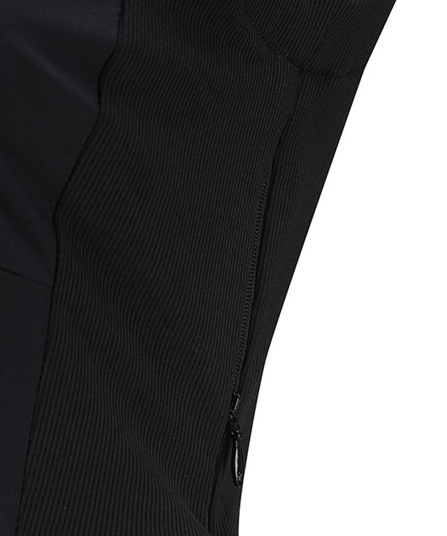 ANEW Golf Women Sleeveless Flare One Piece in Black, showcasing its stylish design and perforated fabric.